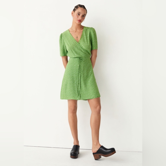 & Other Stories | Dresses | Other Stories Printed Scallop Wrap Mini Dress |  Poshmark